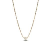 Pandora Gold Triple Stone Heart Collier Necklace
