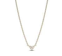 Pandora Gold Triple Stone Heart Collier Necklace