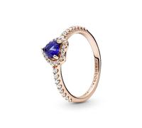 Pandora Rose Gold Sparkling Blue Elevated Heart Ring - 52