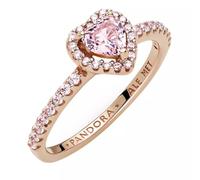 Pandora Timeless Heart 14k rose gold-plated ring with orchid pink crystal and fancy fairy tale pink cubic zirconia, 50