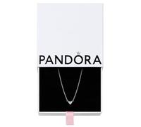 Pandora Timeless Heart sterling silver necklace with clear cubic zirconia