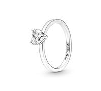 Pandora Timeless Heart sterling silver Sparkling Heart Solitaire ring with clear cubic zirconia, 58