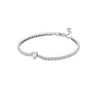 Pandora Timeless Heart sterling silver tennis bracelet with clear cubic zirconia, 18