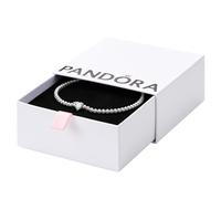 Pandora Timeless Sterling silver tennis bracelet with princess blue crystal and clear cubic zirconia, 20