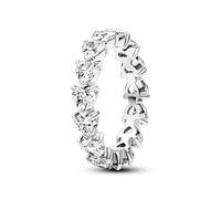 Pandora Timeless Hearts sterling silver ring with clear cubic zirconia, 52