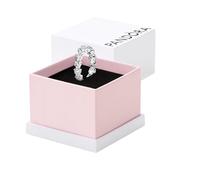 Pandora Timeless Hearts sterling silver ring with clear cubic zirconia, 58