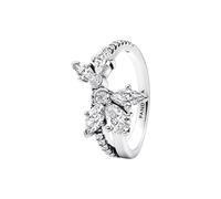 Pandora Timeless Herbarium cluster sterling silver ring with clear cubic zirconia, 50