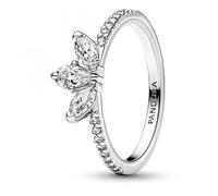Pandora Timeless Herbarium sterling silver cluster ring with clear cubic zirconia, 50