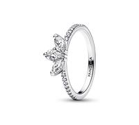 Pandora Timeless Herbarium sterling silver cluster ring with clear cubic zirconia, 52