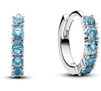 Pandora Timeless Huggie Light Blue CZ Sterling Silver Earrings 293849C01