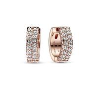 Pandora Rose Gold Chunky Crystal Hoop Earrings