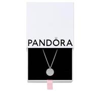Pandora Timeless Pavé Round disc sterling silver collier with clear cubic zirconia
