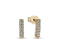 Pandora Timeless Pavé Single-row 14k Gold-plated stud earrings with clear cubic zirconia