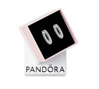 Pandora Timeless Pavé Single-Row Hoop Earrings, Gift Box | Sterling Silver Hoop Earrings with Cubic Zirconia for Women, Gift for Her