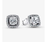 PANDORA Timeless Silver Square Halo Stud Earrings 293551C02