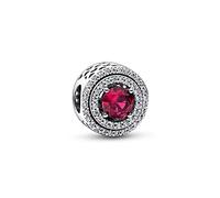Pandora Timeless Sparkling Levelled Round Sterling silver charm with cherries jubilee red crystal and clear cubic zirconia