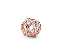 Pandora Timeless Sparkling & Polished Lines Openwork abstract 14k rose gold-plated charm with clear cubic zirconia