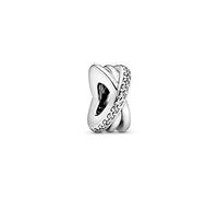 Pandora Timeless Sparkling & Polished Lines Silver spacer with clear cubic zirconia