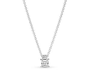 Pandora Timeless Sparkling Round and Square Sterling silver collier with clear cubic zirconia