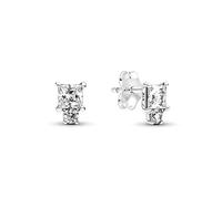 Pandora Timeless Sparkling Round and Square Sterling silver stud earrings with clear zirconia