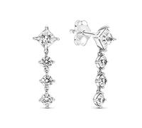 Pandora Timeless Sparkling Round and Square Sterling silver stud earrings with clear zirconia