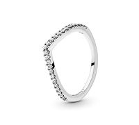 PANDORA Timeless Women's Sterling Silver Sparkling Cubic Zirconia Wishbone Ring, Size 56, No Box