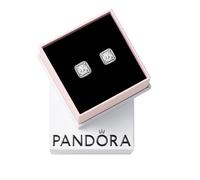 Pandora Timeless Square Sparkling Halo Square silver stud earrings with clear cubic zirconia