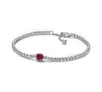 Pandora Timeless Sterling silver bracelet with cherries jubilee red crystal and clear cubic zirconia, 20