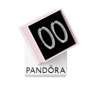Pandora Timeless Sterling silver hoop earrings with clear cubic zirconia
