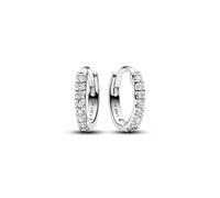 Pandora Timeless Sterling silver hoop earrings with clear cubic zirconia