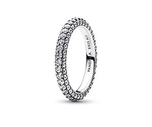 Pandora Timeless Sterling silver Pavé Single-row ring with clear cubic zirconia