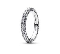 Pandora Timeless Sterling silver Pavé Single-row ring with clear cubic zirconia, 52