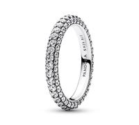 Pandora Timeless Sterling silver Pavé Single-row ring with clear cubic zirconia, 60