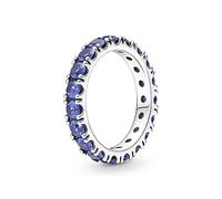 Pandora Timeless Sterling silver ring with princess blue crystal, 54