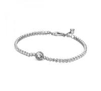Pandora Timeless Sterling silver Sparkling Halo Tennis bracelet with clear cubic zirconia, 16