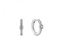 Pandora Timeless Sterling silver sparkling hoop earrings with clear cubic zirconia