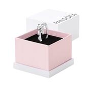 Pandora Timeless Sterling silver Sparkling Overlapping band ring with clear cubic zirconia, 54