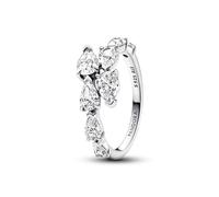 Pandora Timeless Sterling silver Sparkling Overlapping band ring with clear cubic zirconia, 58