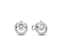 Pandora Timeless Sterling silver stud earrings with clear cubic zirconia