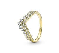 Pandora Timeless Tiara wishbone 14k gold-plated ring with clear cubic zirconia, 54