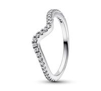 Pandora Silver Sparkling Wave Ring - 48