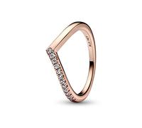 Pandora Timeless Wish Half Sparkling 14k rose gold-plated ring with clear cubic zirconia, 56