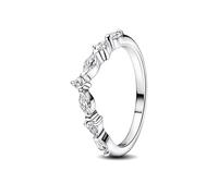 Pandora Timeless Wish Sparkling Alternating sterling silver ring with clear cubic zirconia, 48