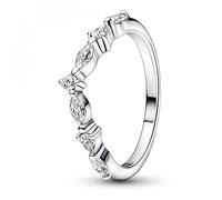 Pandora Timeless Wish Sparkling Alternating sterling silver ring with clear cubic zirconia, 50