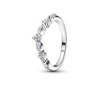 Pandora Timeless Wish Sparkling Alternating sterling silver ring with clear cubic zirconia, 58
