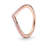 Pandora Timeless Wish Sparkling Pink 14k rose gold-plated ring with fancy fairy tale pink cubic zirconia, 60