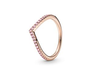 Pandora Timeless Wish Sparkling Pink 14k rose gold-plated ring with fancy fairy tale pink cubic zirconia