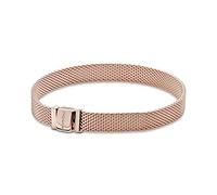 PANDORA Timeless Women's 14k Rose Gold-Plated Mesh Bracelet for Charms, Size 19, No Box