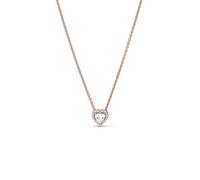 PANDORA Timeless Women's 14k Rose Gold-Plated Sparkling Heart Collier Necklace, 45cm, No Box