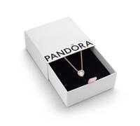 PANDORA Timeless Women's 14k Rose Gold-Plated Sparkling Heart Collier Necklace, 45cm, With Gift Box